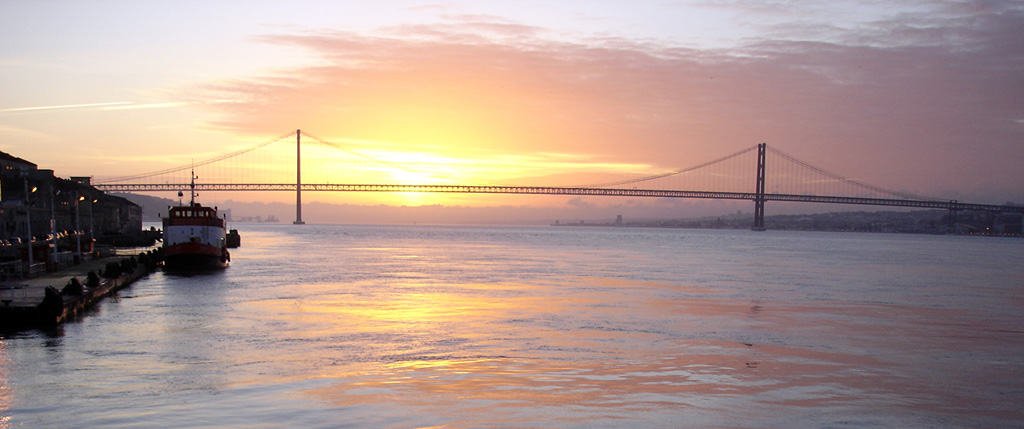 Tagus river during sunset