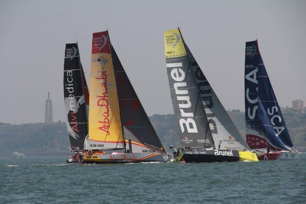 Sailboats during the competition