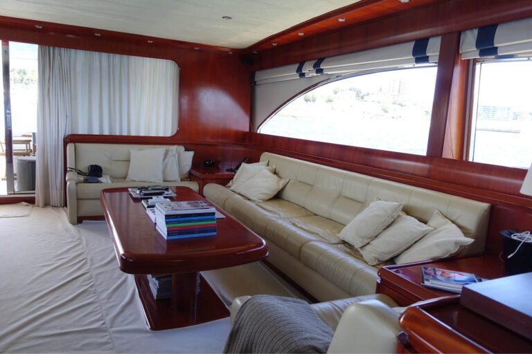 Boat's interior lounge
