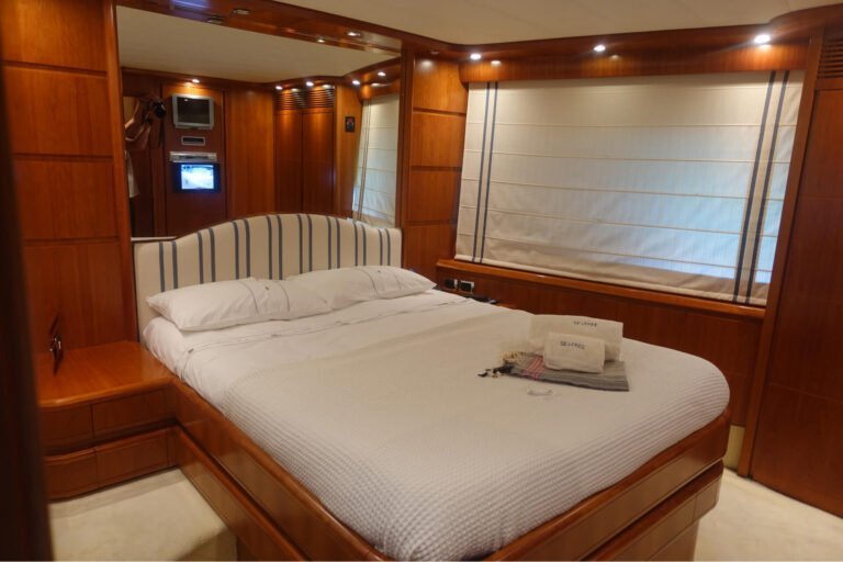 Double bed inside the boat