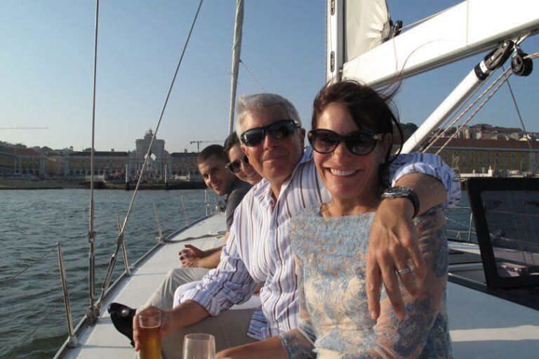 Mr. Ambassador Robert Sherman, Mrs. Ambassador Kim Sawyer during a sailboat tour