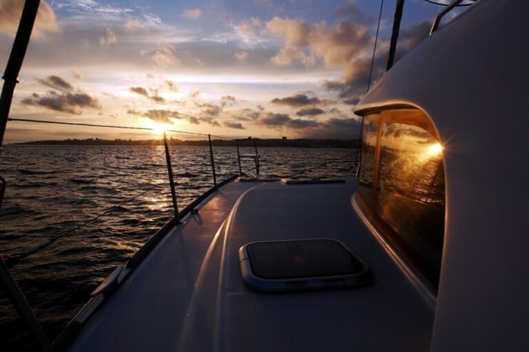 Sunset observed from this beautiful catamaran