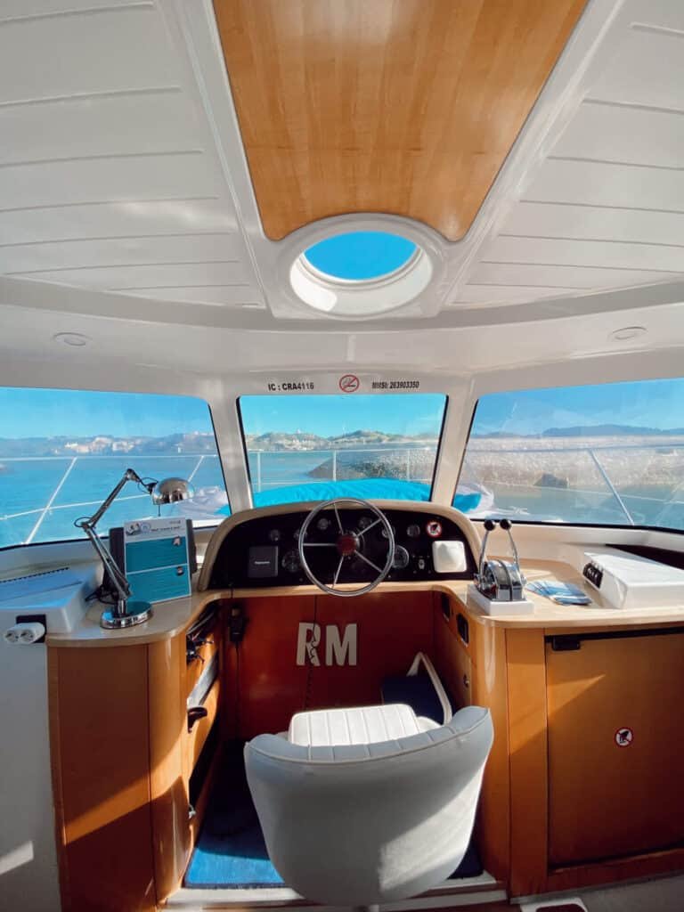 Elegant catamaran interior