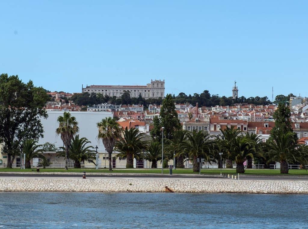 Ajuda Palace on top of the hill, seen from the Tagus