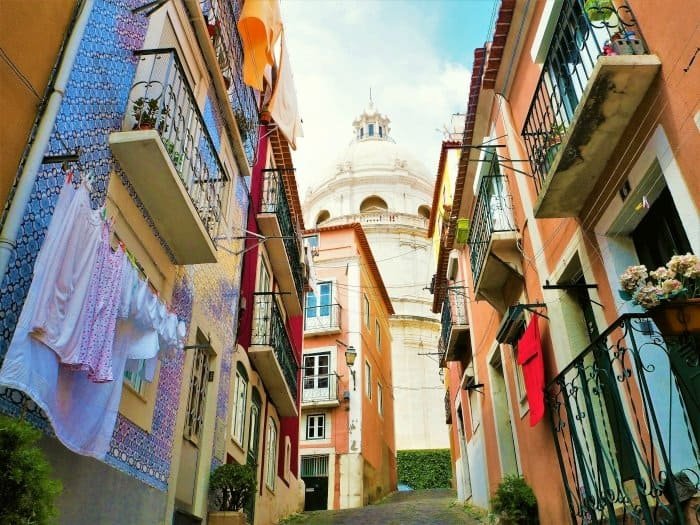 Streets with characteristic Alfama houses