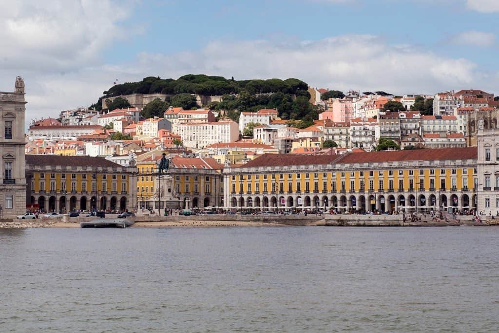 View from the river towards the Hill of São Jorge