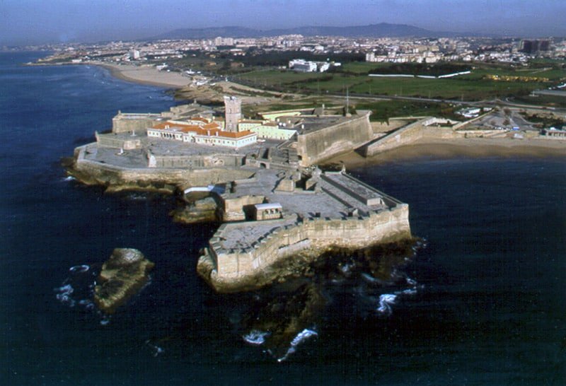 View from the sea over the Fort of S. Julião da Barra