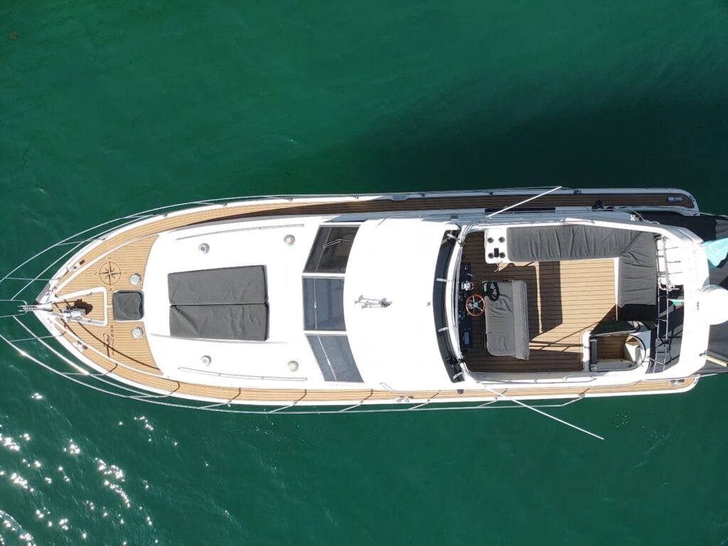 Aerial view of the yacht