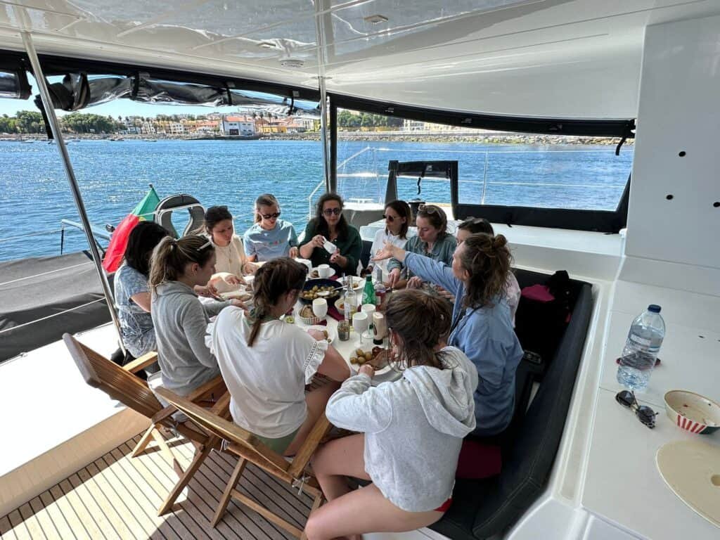 Lunch on board the catamaran