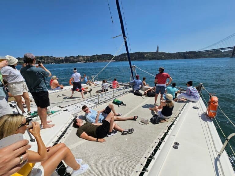 Coworkers closely observing the dolphins