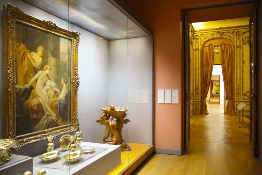 Hallway with artworks