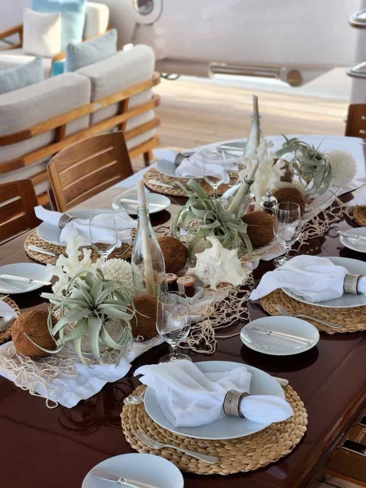 Stylishly decorated table for a family dinner