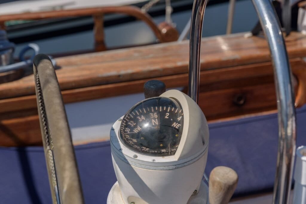 Sailboat rudder and compass