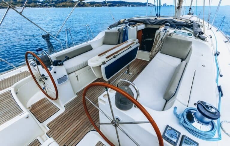 Sailboat exterior with two helms