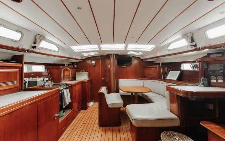 Boat galley and saloon