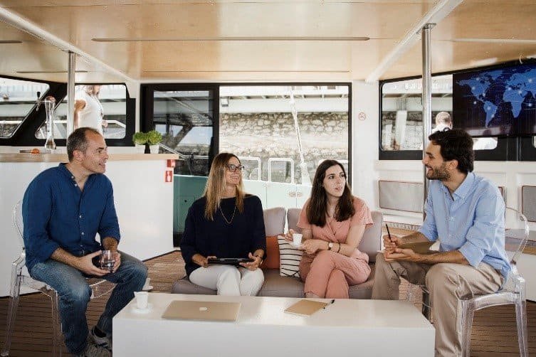 Social moment on the "Go Mary" catamaran