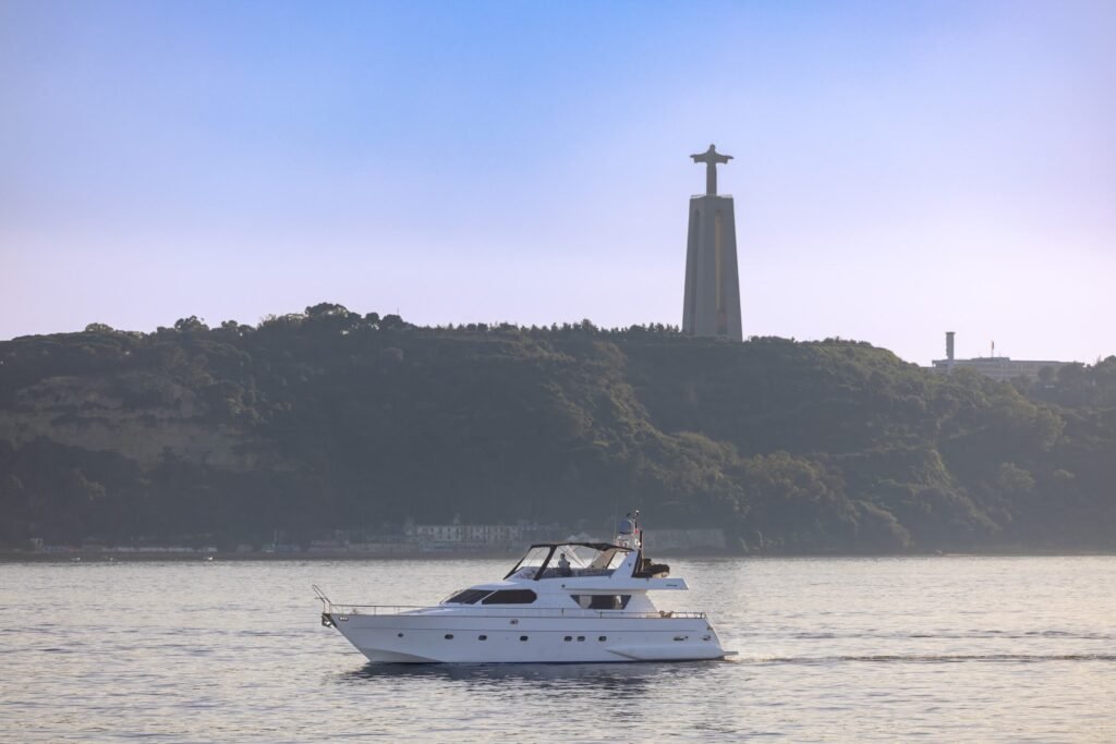 Yacht on the Tagus River