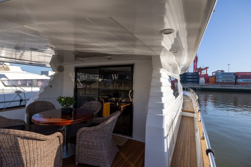 Yacht's covered area