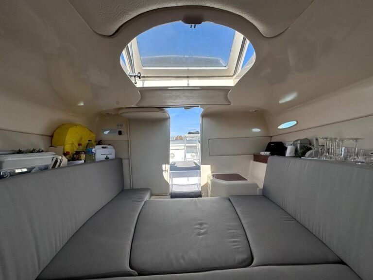Part of the speedboat's interior