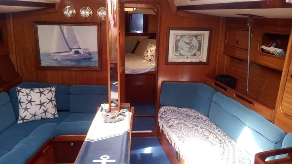 Interior of the sailboat - Living room