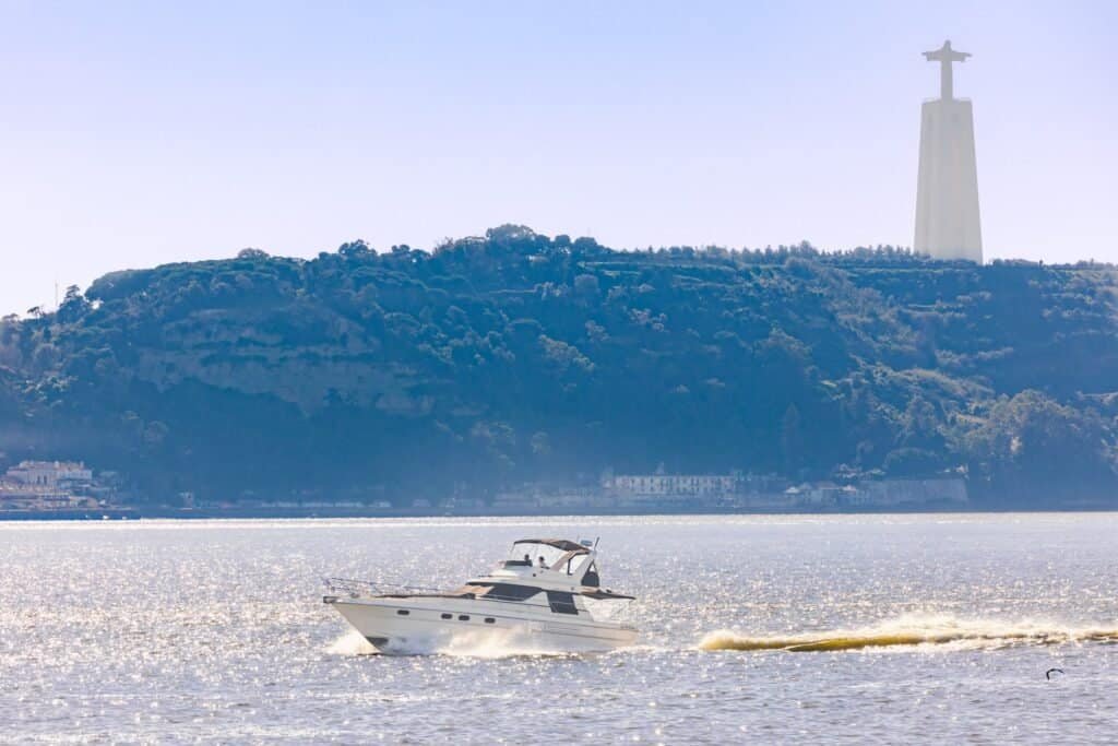 View of Christ the King in Lisbon