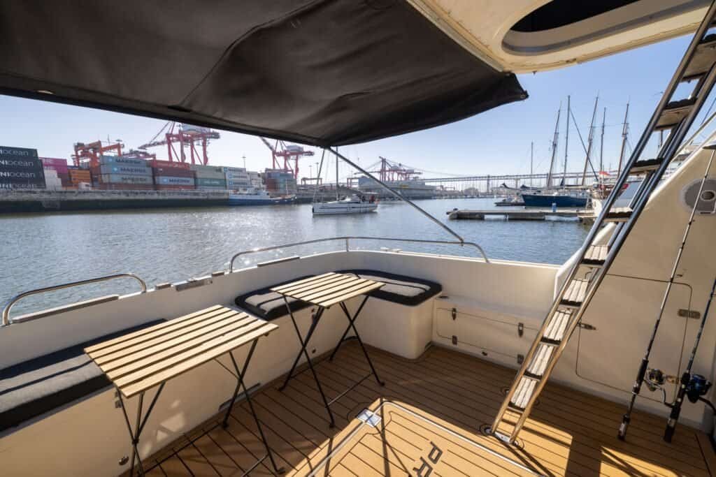 Outside area of the yacht