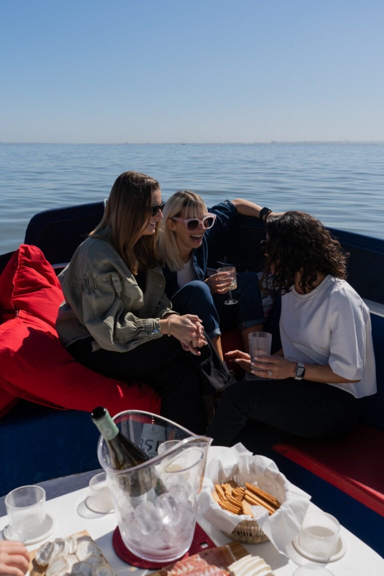 Tour with laughter among friends on a beautiful sunny day