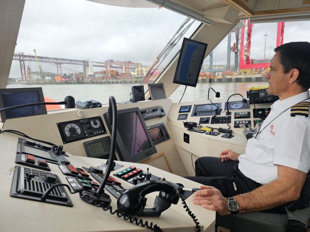 The state-of-the-art bridge, manned by a professional crew to ensure safe and precise navigation.